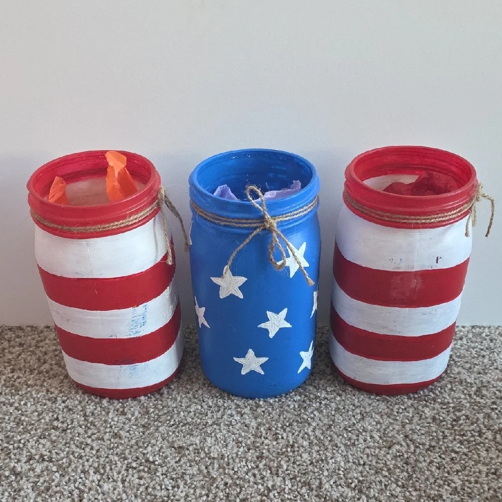 Patriotic Mason Jar Set